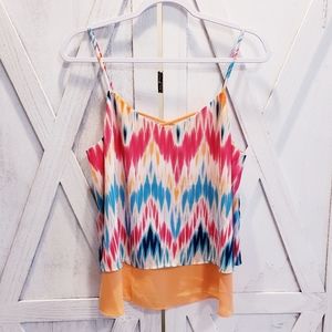 NWT Layered Ikat Tank Top